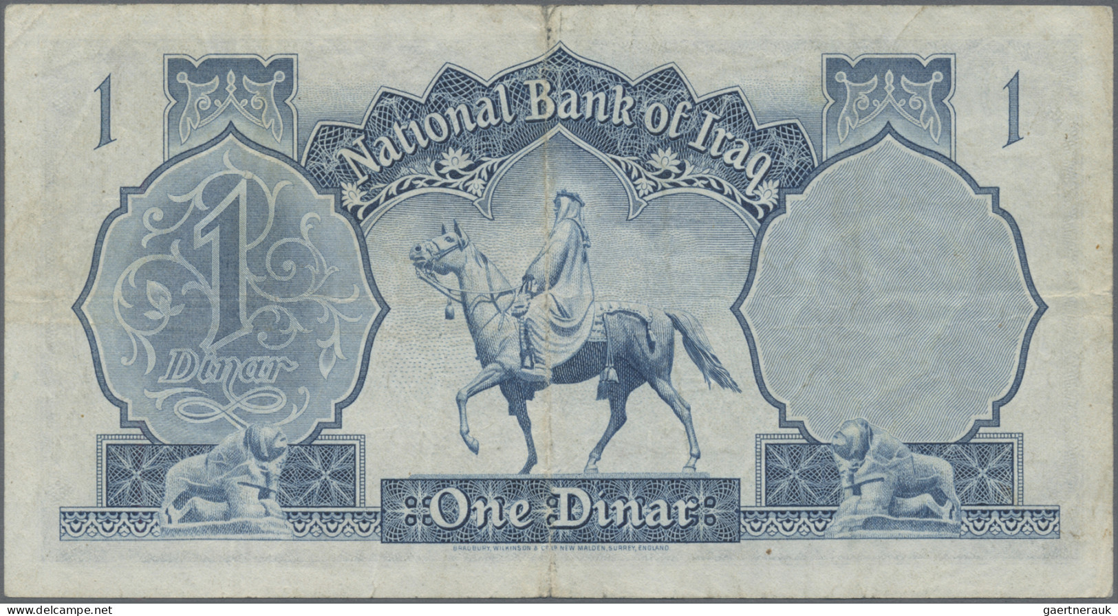 Iraq: National Bank Of Iraq, 1 Dinar ND(1953), P.34, Minor Margin Split, Some Fo - Iraq