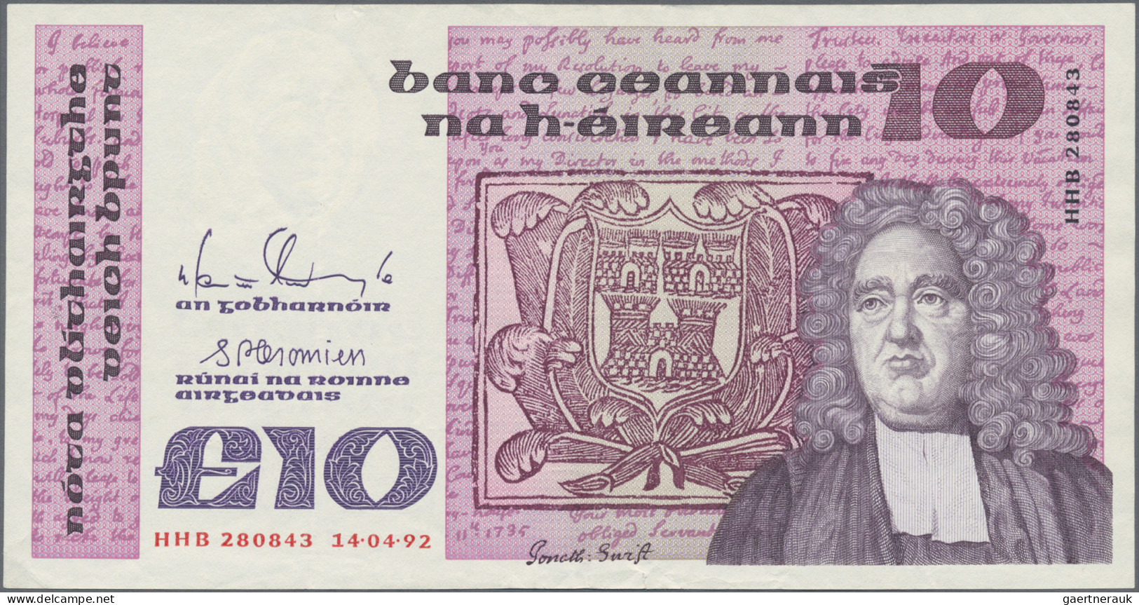 Ireland: Central Bank Of Ireland, Lot With 4 Banknotes, 1, 5, 10 And 20 Pounds 1 - Ireland