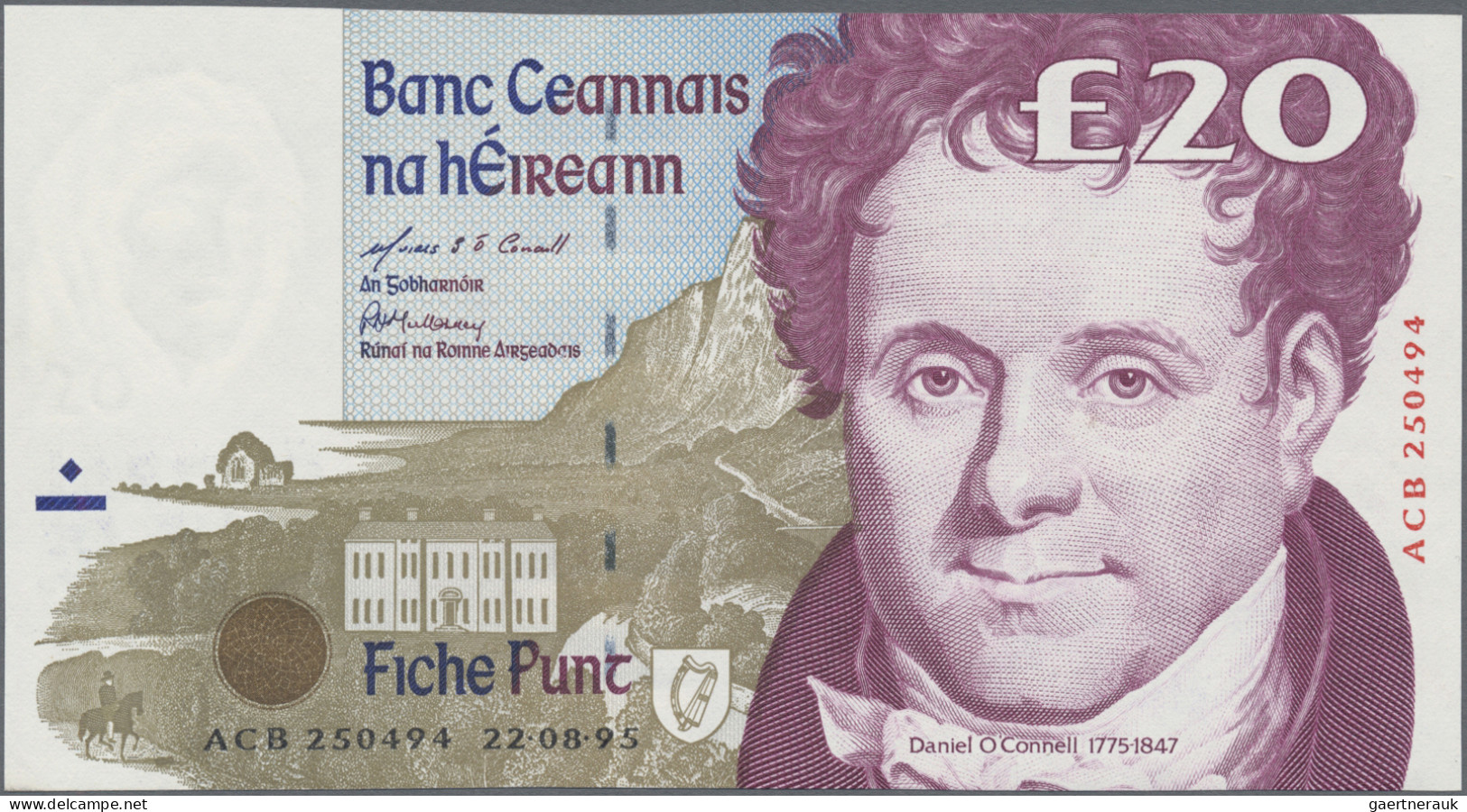 Ireland: Central Bank Of Ireland, Lot With 3 Banknotes, Series 1995-1997, With 5 - Irlanda