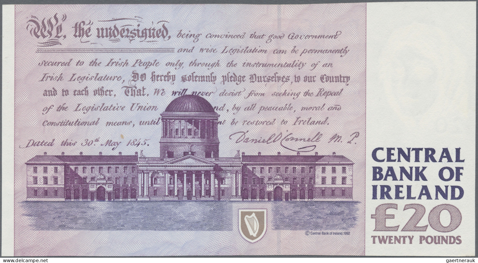 Ireland: Central Bank Of Ireland, Lot With 3 Banknotes, Series 1995-1997, With 5 - Irland