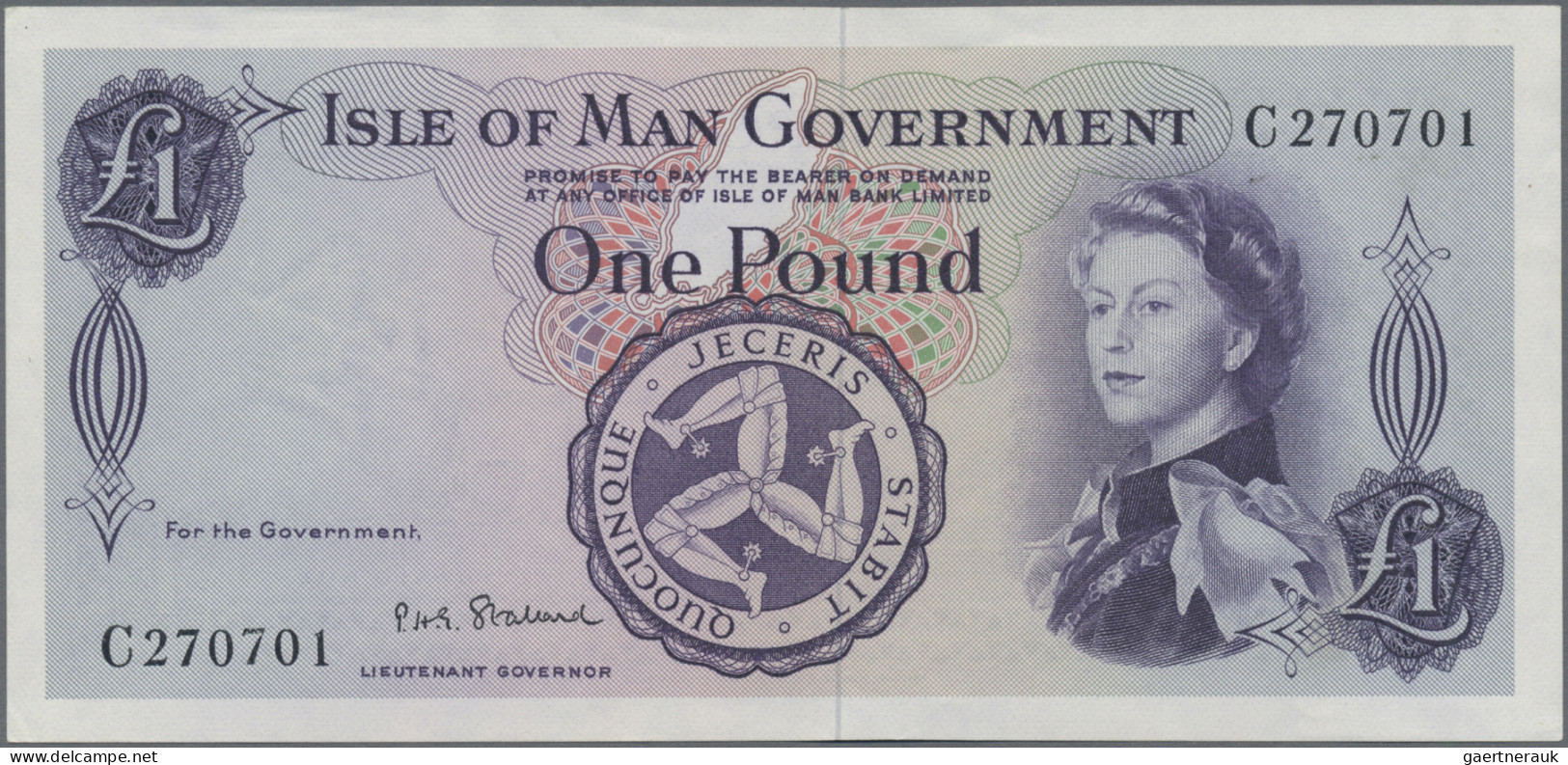 Isle Of Man: Isle Of Man Government, Series ND(1961), Pair With 10 Shillings (P. - Autres & Non Classés