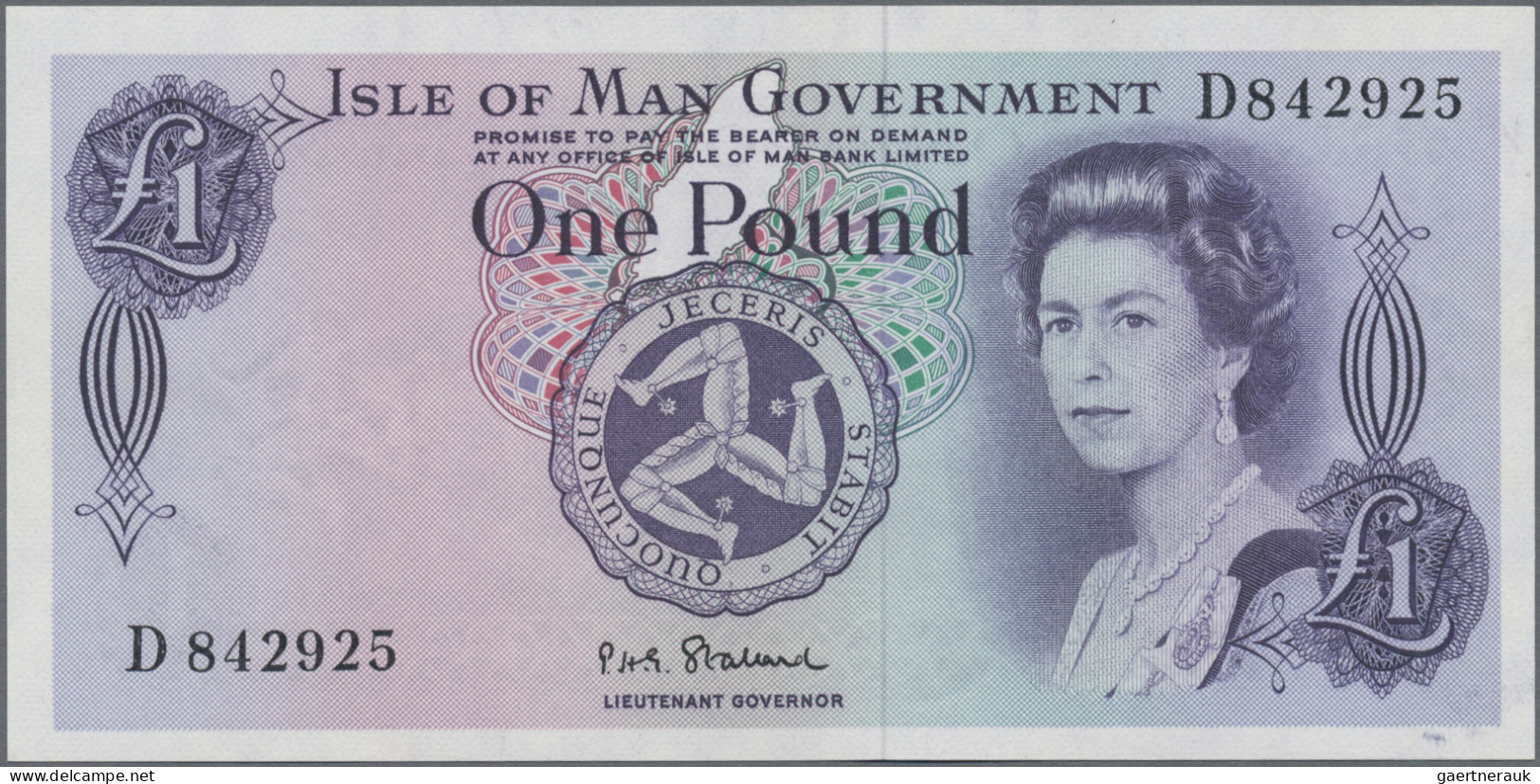 Isle Of Man: Isle Of Man Government, Lot With 6 Banknotes, Series ND(1972-1979), - Autres & Non Classés