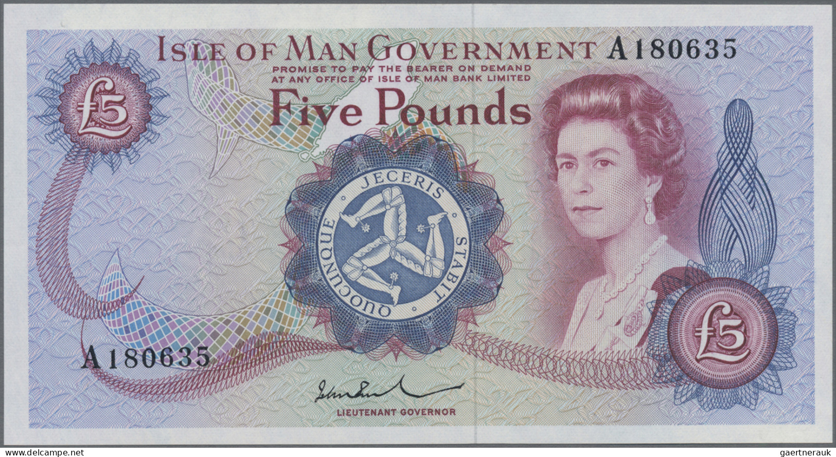 Isle Of Man: Isle Of Man Government, Lot With 6 Banknotes, Series ND(1972-1979), - Andere & Zonder Classificatie