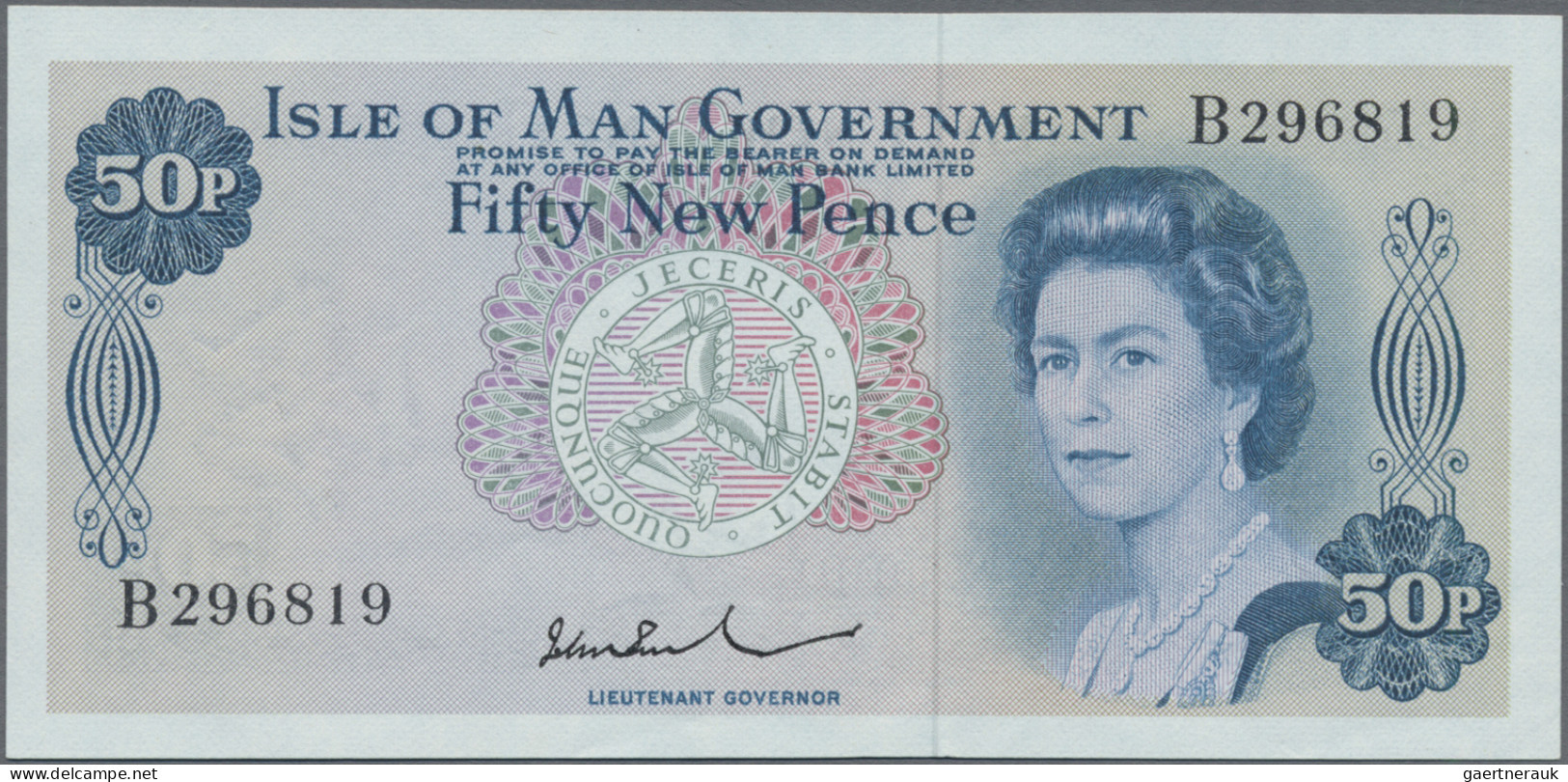 Isle of Man: Isle of Man Government, lot with 6 banknotes, series ND(1972-1979),