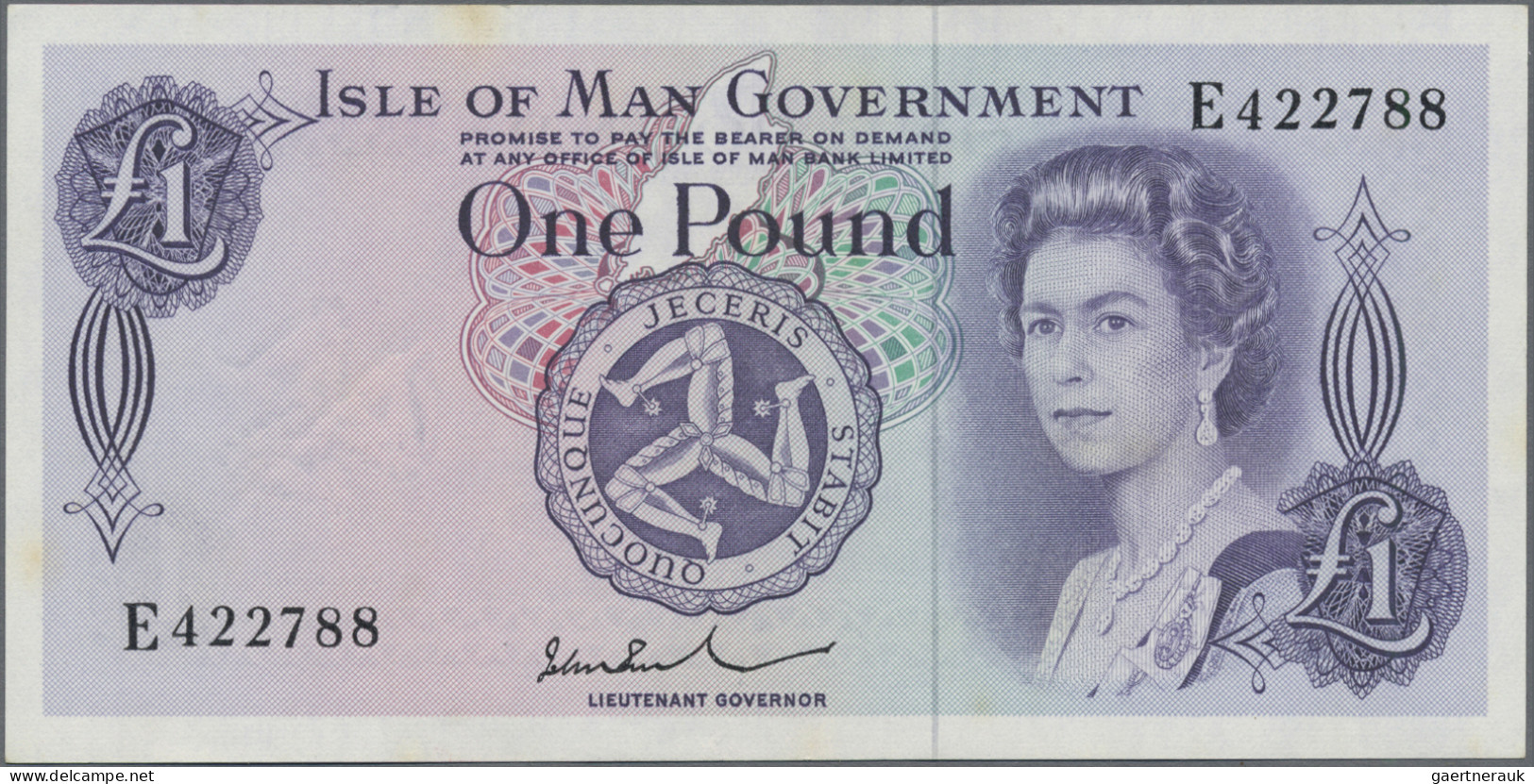 Isle of Man: Isle of Man Government, lot with 6 banknotes, series ND(1972-1979),