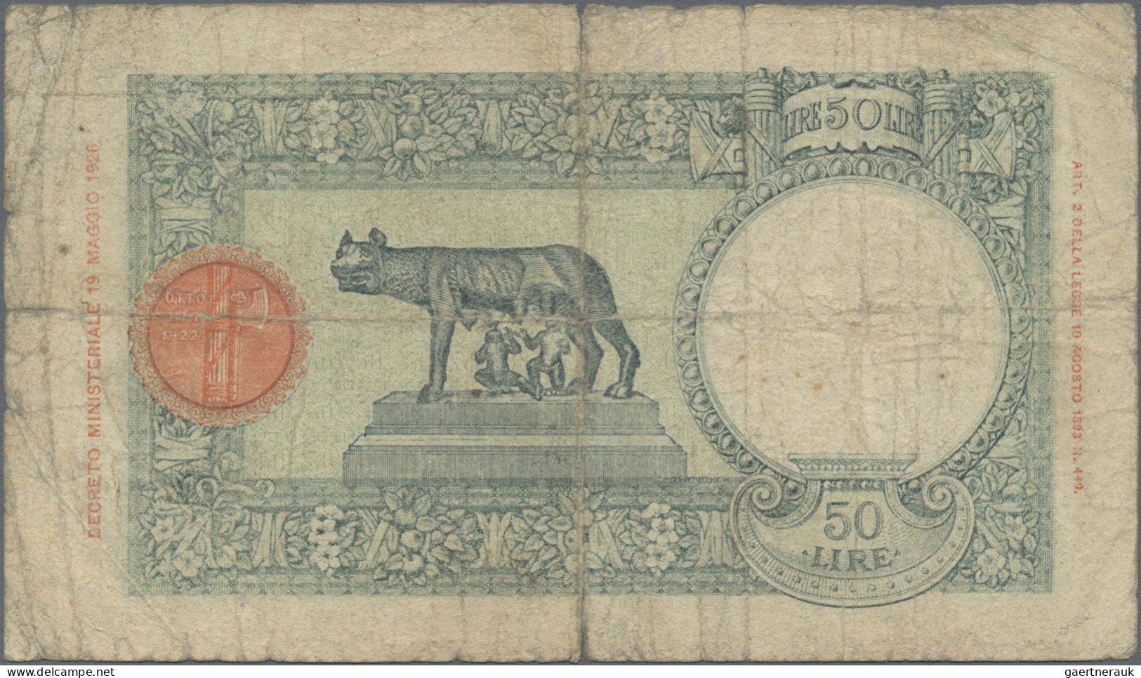 Italian East Africa: Banca D'Italia – With Overprint "SERIE SPECIALE AFRICA ORIE - Africa Oriental Italiana