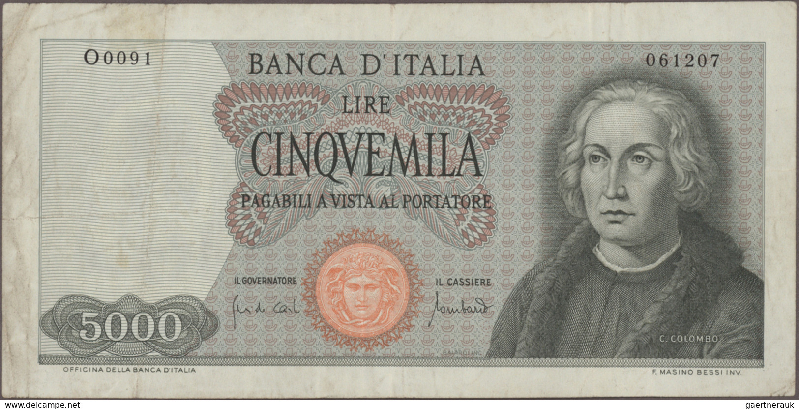 Italy: Banca d'Italia, giant lot with 66 banknotes, series 1966-1997 with a lot