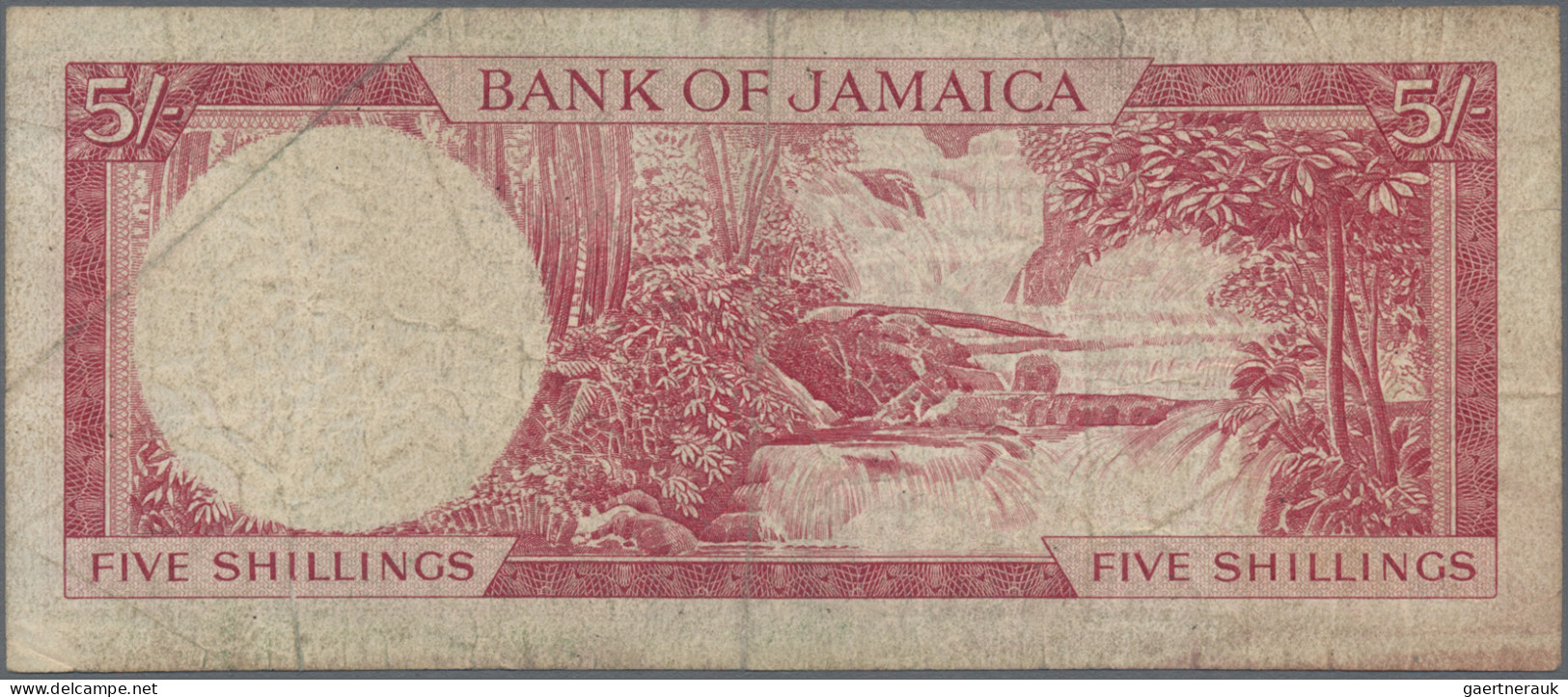 Jamaica: Bank Of Jamaica, Set With 3 Banknotes 5 Shillings, Series ND(1961), P.4 - Jamaique