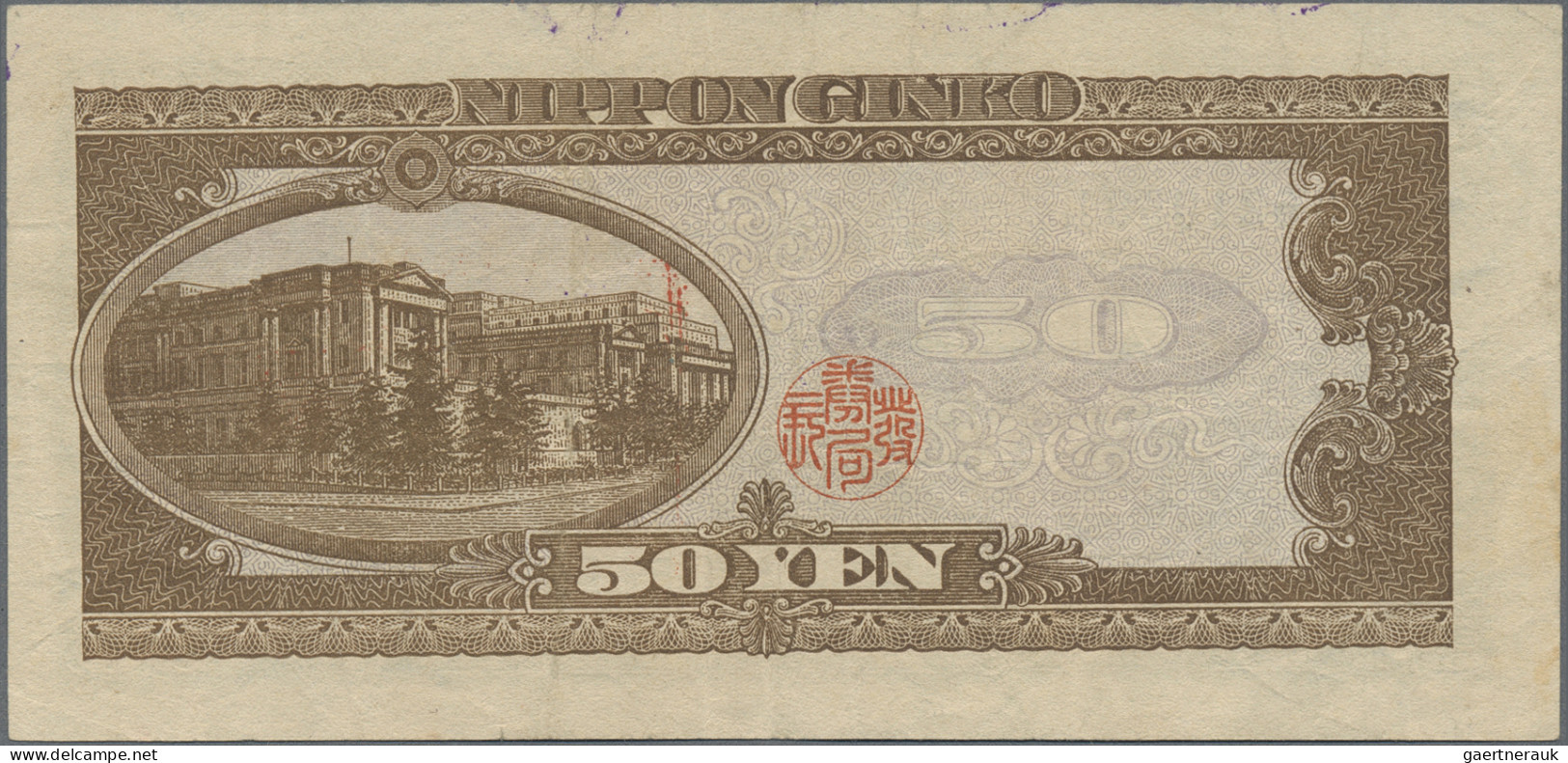 Japan: Bank of Japan, lot with 13 banknotes, series 1945-1955, comprising 50 Sen