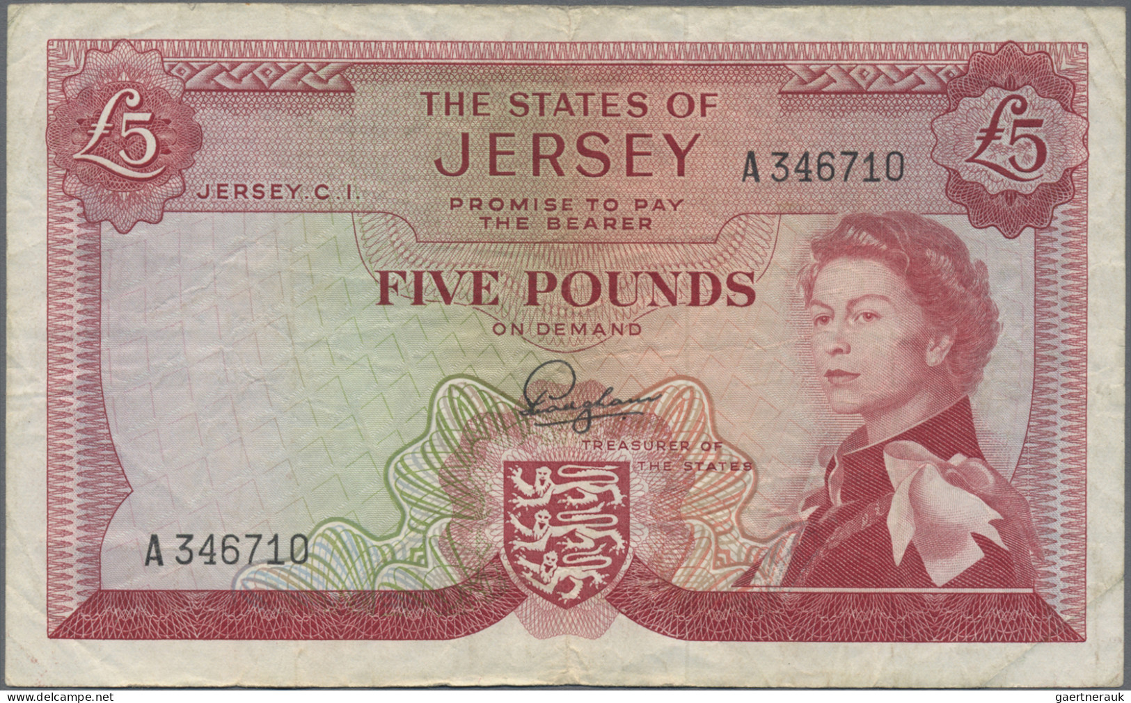 Jersey: The States Of Jersey, Lot With 4 Banknotes, 1963-1972 Series, With 10 Sh - Other & Unclassified