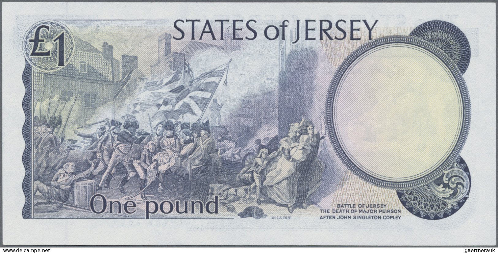 Jersey: The States of Jersey, lot with 6 banknotes, series 1983/85, with 1 Pound