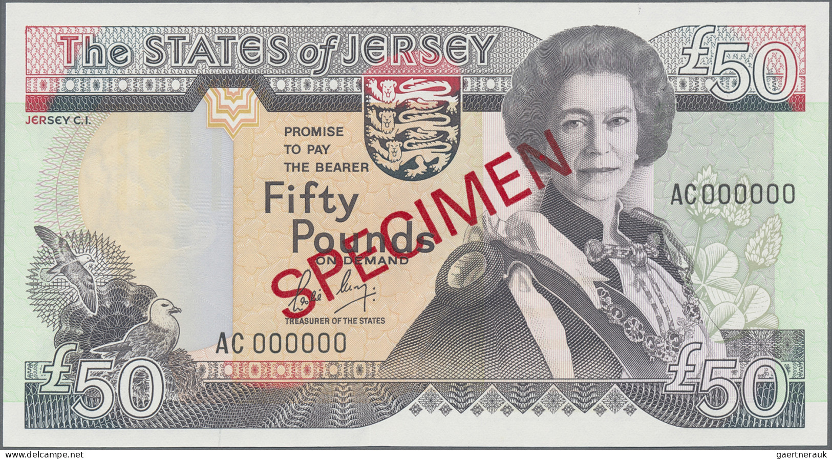 Jersey: The States Of Jersey, Huge Lot With 9 Banknotes, Series 1989-1993, With - Autres & Non Classés