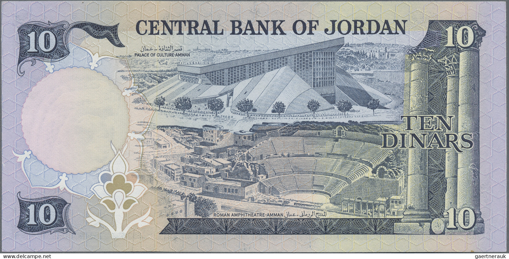 Jordan: Central Bank Of Jordan, Nice Set With 8 Banknotes, Series 1975-1992, Wit - Jordanie