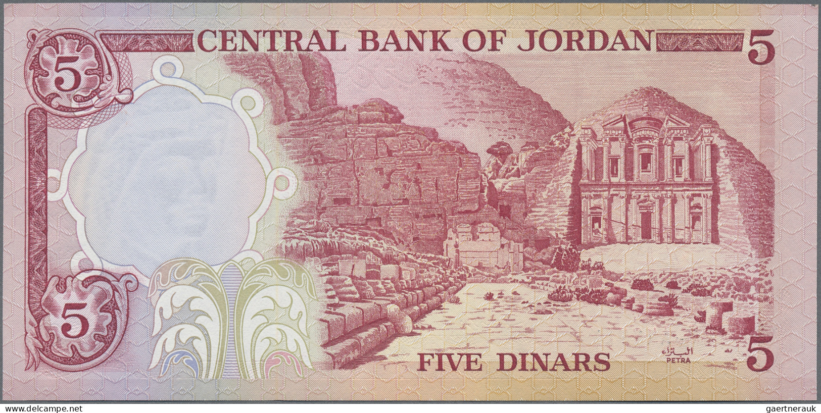 Jordan: Central Bank Of Jordan, Nice Set With 8 Banknotes, Series 1975-1992, Wit - Jordanië