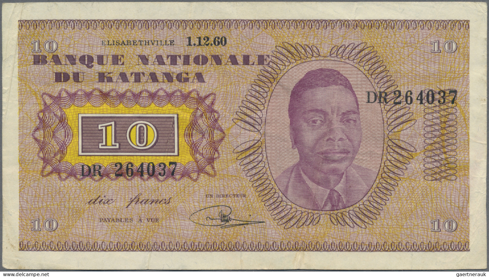 Katanga: Banque Nationale Du Katanga, Pair With 10 And 20 Francs 1960, P.5a (F/F - Sonstige – Afrika