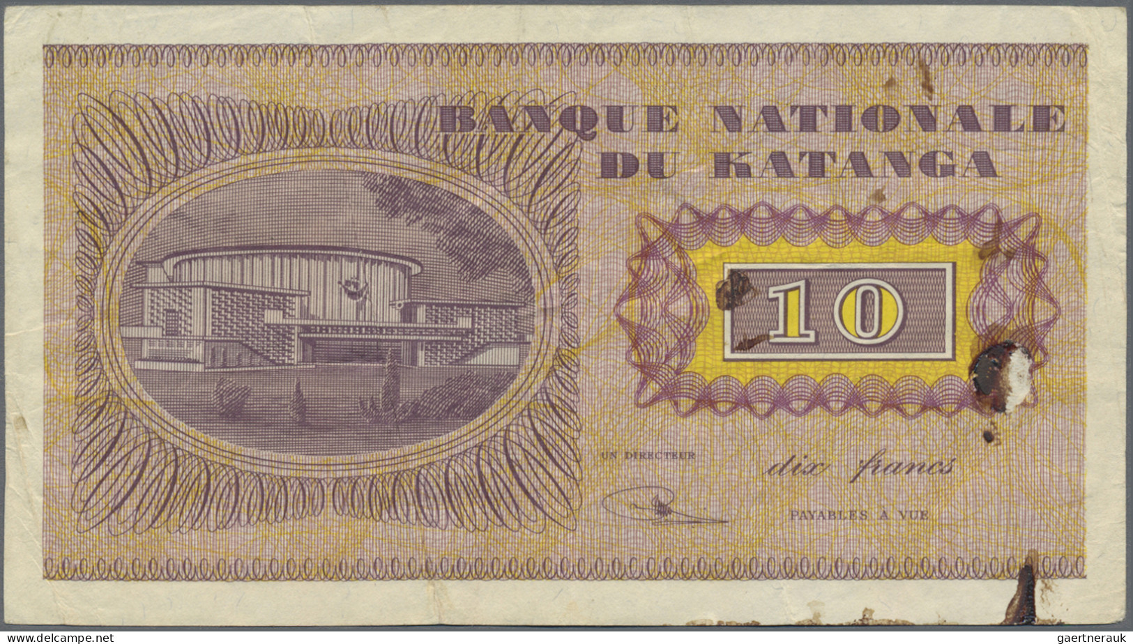 Katanga: Banque Nationale Du Katanga, Pair With 10 And 20 Francs 1960, P.5a (F/F - Autres - Afrique