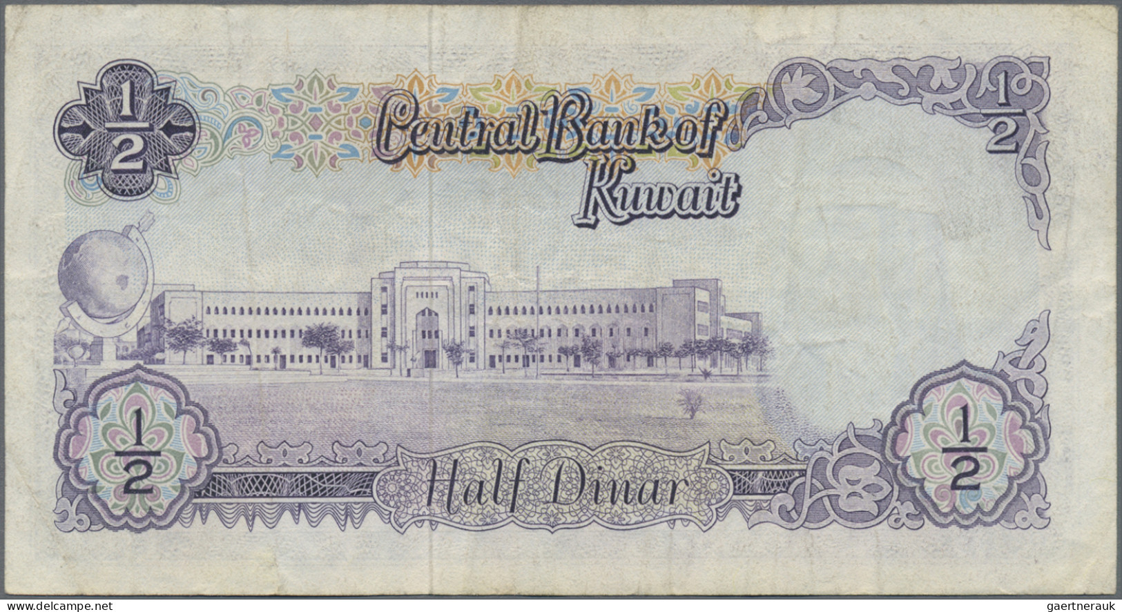 Kuwait: Central Bank Of Kuwait, Lot With 3 Banknotes, Series L.1968, With ½ Dina - Koweït