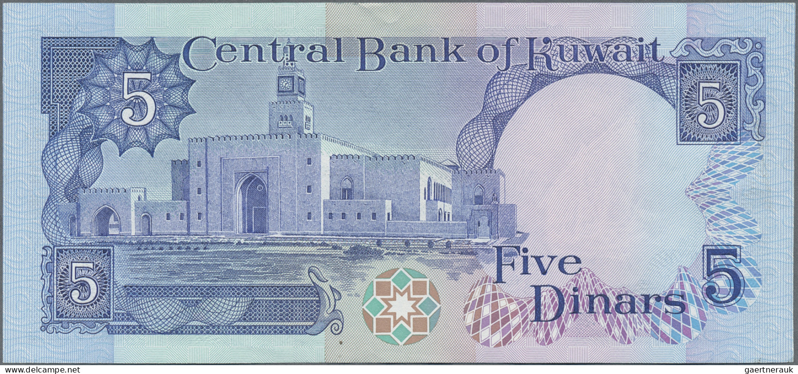 Kuwait: Central Bank Of Kuwait, Lot With 8 Banknotes, Series 1968-1992, With 2x - Koweït