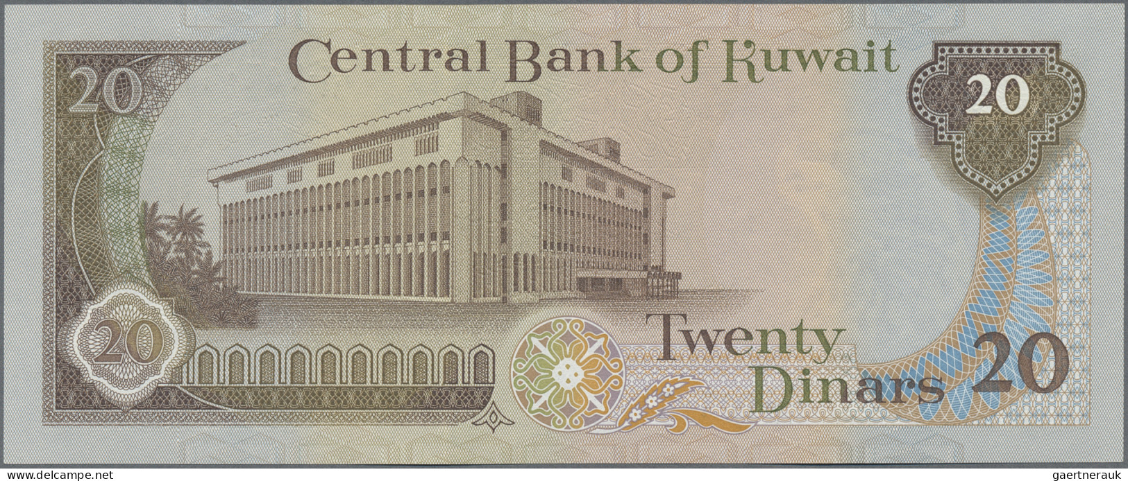 Kuwait: Central Bank Of Kuwait, Lot With 8 Banknotes, Series 1968-1992, With 2x - Kuwait