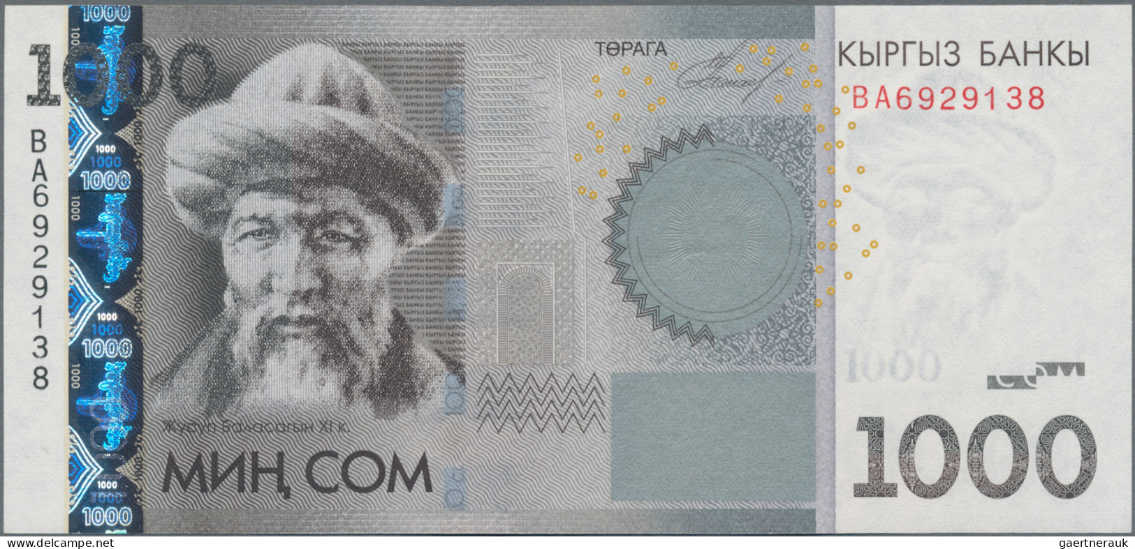 Kyrgyzstan: Bank Of Kyrgyzstan, Huge Lot With 26 Banknotes, 1 Tyin – 1.000 Som, - Kirgisistan
