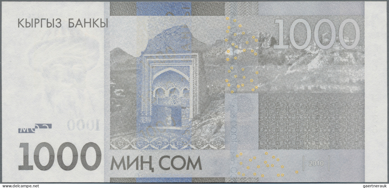 Kyrgyzstan: Bank Of Kyrgyzstan, Huge Lot With 26 Banknotes, 1 Tyin – 1.000 Som, - Kirguistán