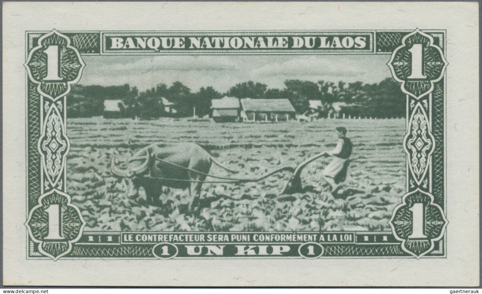 Laos: Banque Nationale Du Laos, Set With 3 Banknotes, Series ND(1957), With 1 Ki - Laos