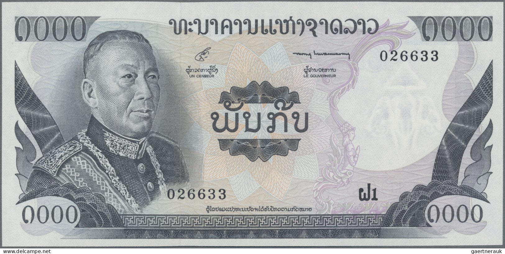 Laos: Banque Nationale Du Laos, Huge Lot With 15 Banknotes, Series 1957-1978, Co - Laos