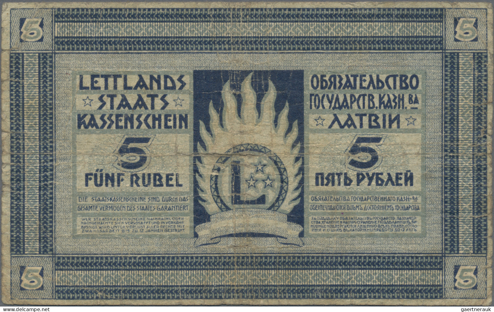 Latvia: Latvijas Valsts, lot with 7 banknotes, series 1919-1935, with 5 and 10 R