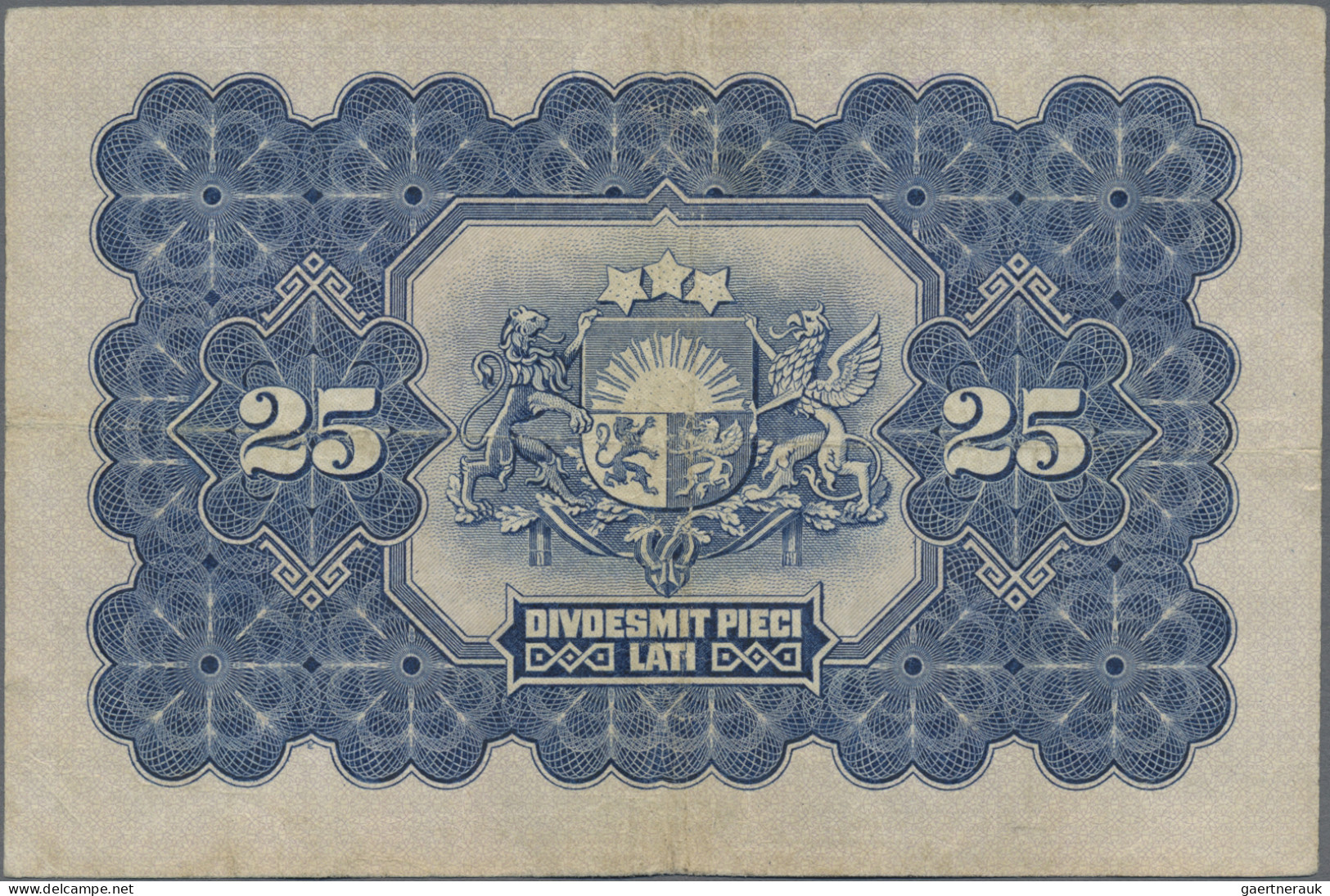 Latvia: Latvijas Banka, Very Nice Set With 3 Banknotes, With 25 Lati 1928 (P.18a - Lettland