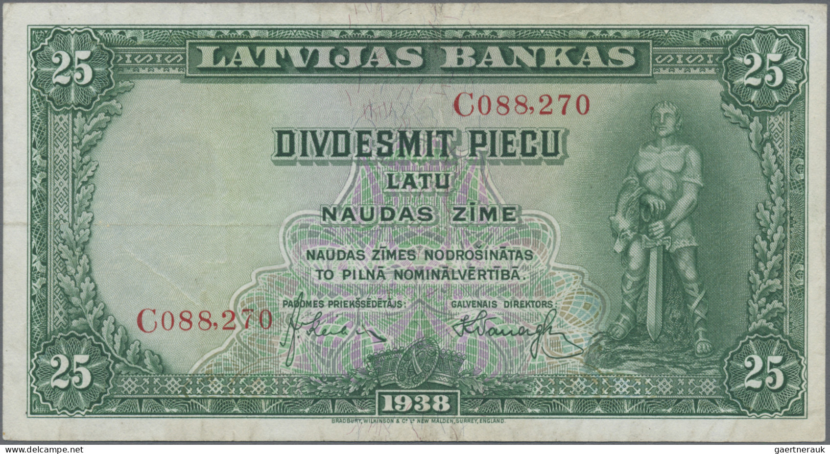 Latvia: Latvijas Banka, Very Nice Set With 3 Banknotes, With 25 Lati 1928 (P.18a - Letland