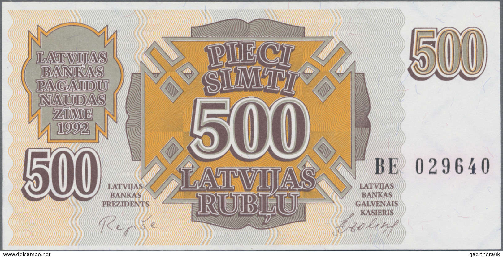 Latvia: Latvijas Banka, Lot With 8 Banknotes, 1992 Series, With 1, 2, 5, 10, 20, - Lettland