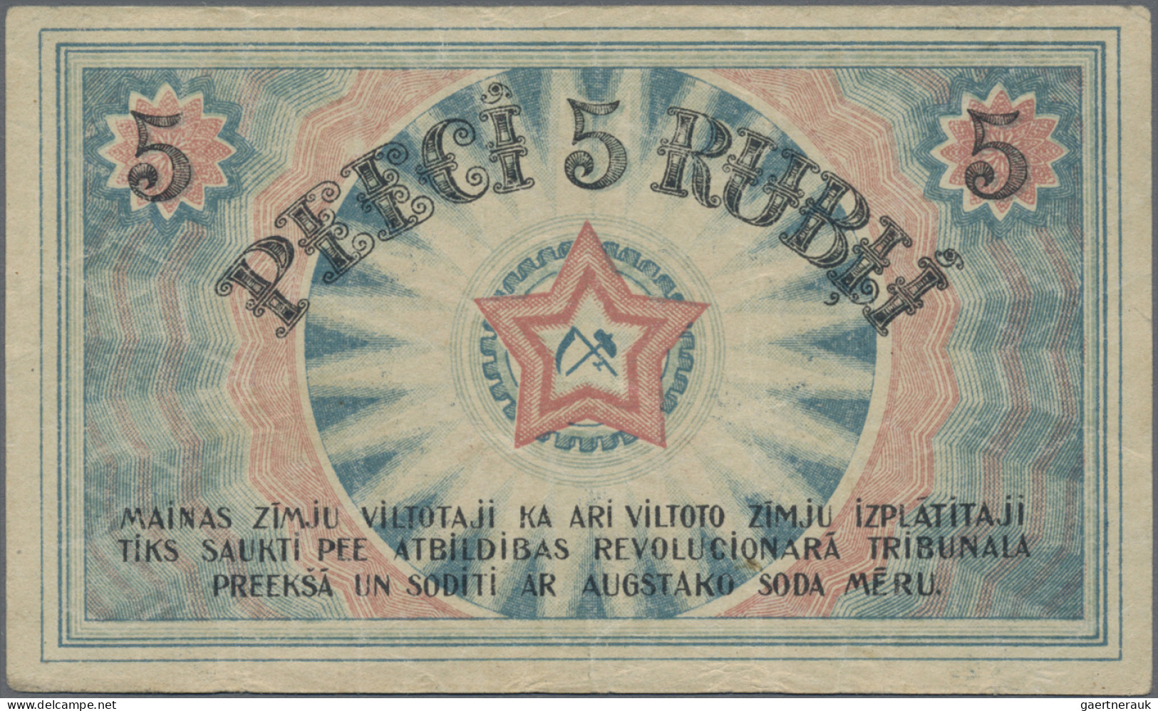 Latvia: Riga's Workers Deputies' Soviet, Set With 1, 3, 5 And 10 Rubli 1919, P.R - Latvia