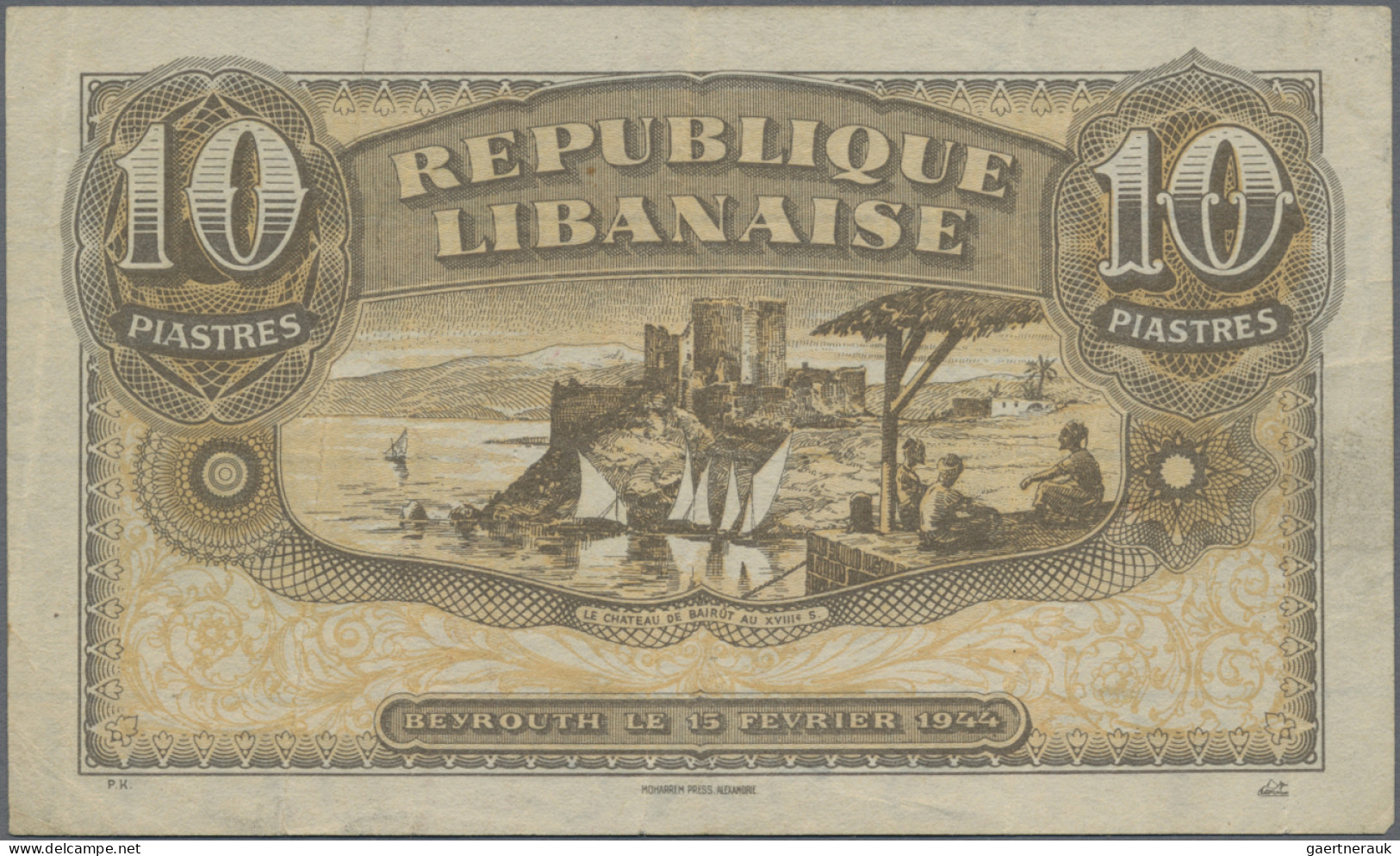 Lebanon: République Libanaise, set with 6 banknotes, 1944-1950 series, with 5 an