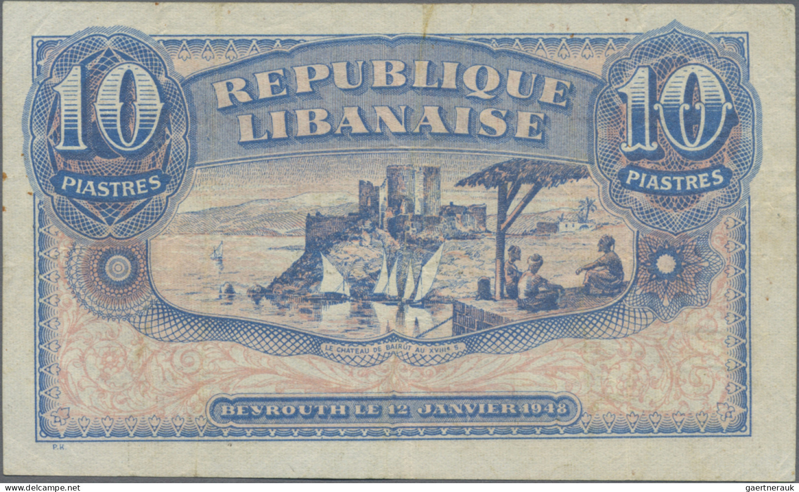 Lebanon: République Libanaise, set with 6 banknotes, 1944-1950 series, with 5 an