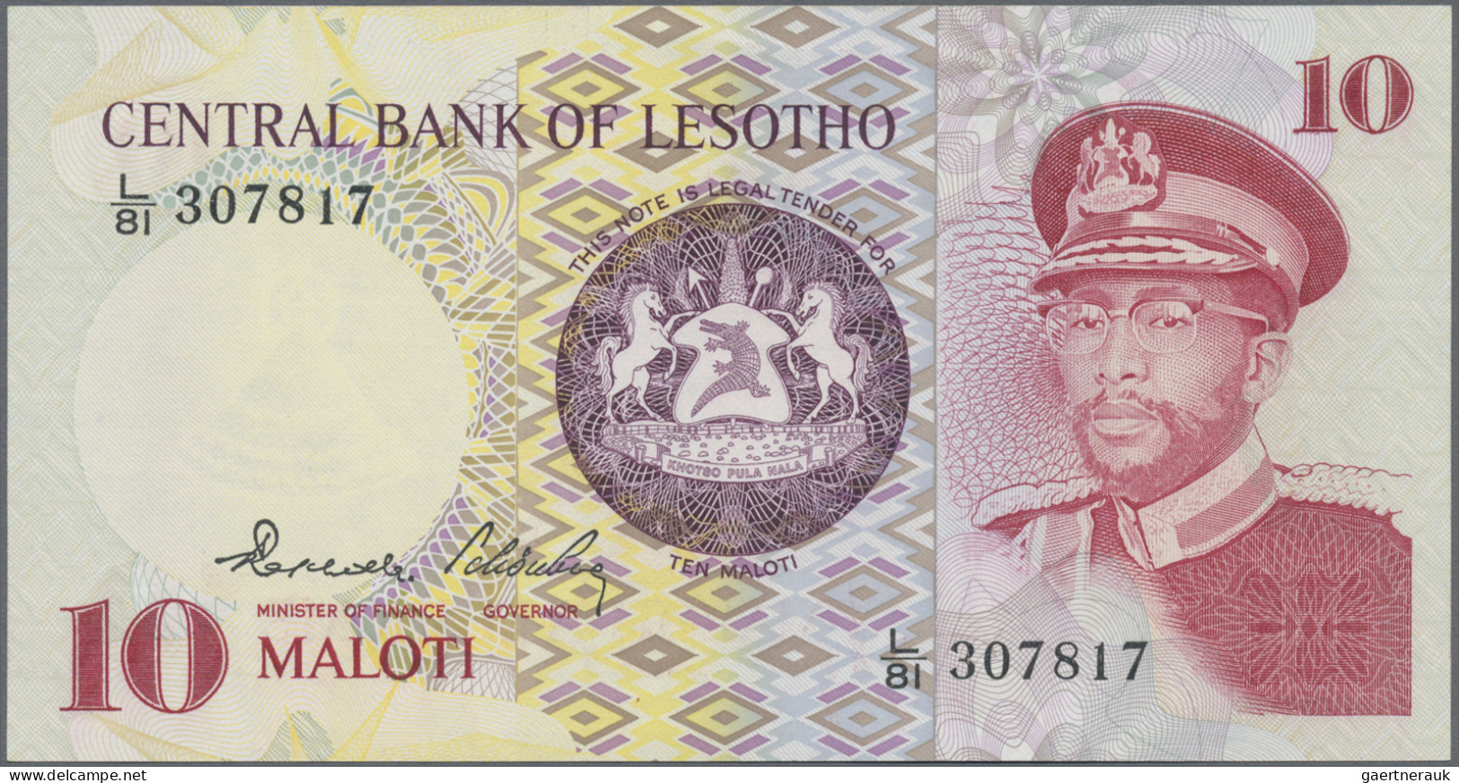 Lesotho: Central Bank Of Lesotho, Set With 4 Banknotes, Series 1981/84, With 2, - Lesoto