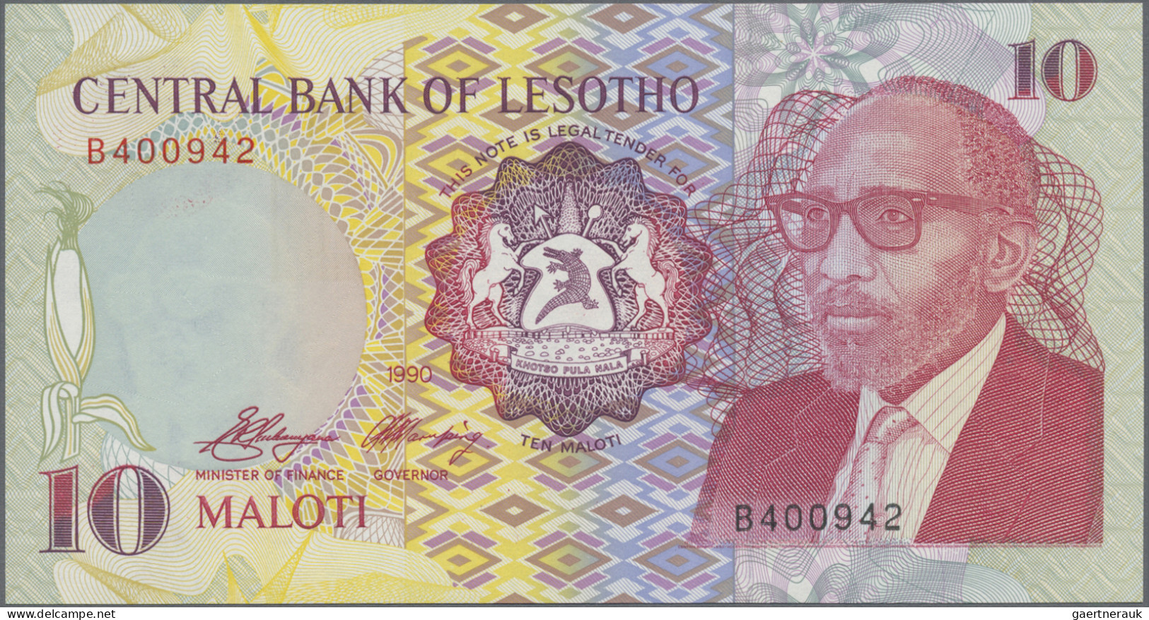 Lesotho: Central Bank Of Lesotho, Set With 4 Banknotes 1989-1990 Series, With 2, - Lesotho