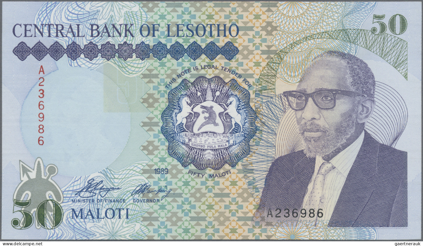 Lesotho: Central Bank Of Lesotho, Set With 4 Banknotes 1989-1990 Series, With 2, - Lesoto