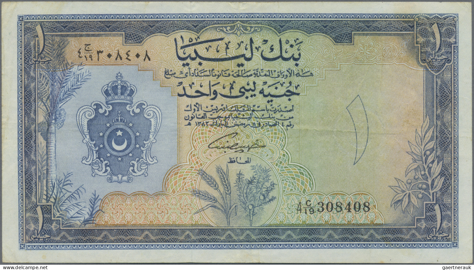 Libya: Bank Of Libya, Very Nice Set With 4 Banknotes, 1959-1963 Series, With ¼ A - Libië