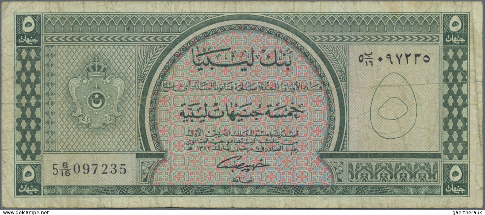 Libya: Bank of Libya, very nice set with 4 banknotes, 1959-1963 series, with ¼ a