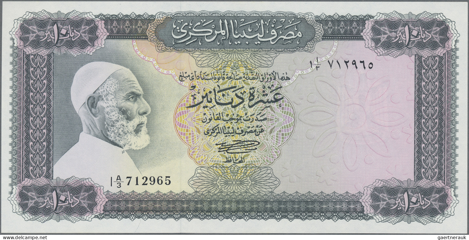 Libya: Central Bank Of Libya, Lot With 6 Banknotes, Series 1971-72, Comprising ¼ - Libië