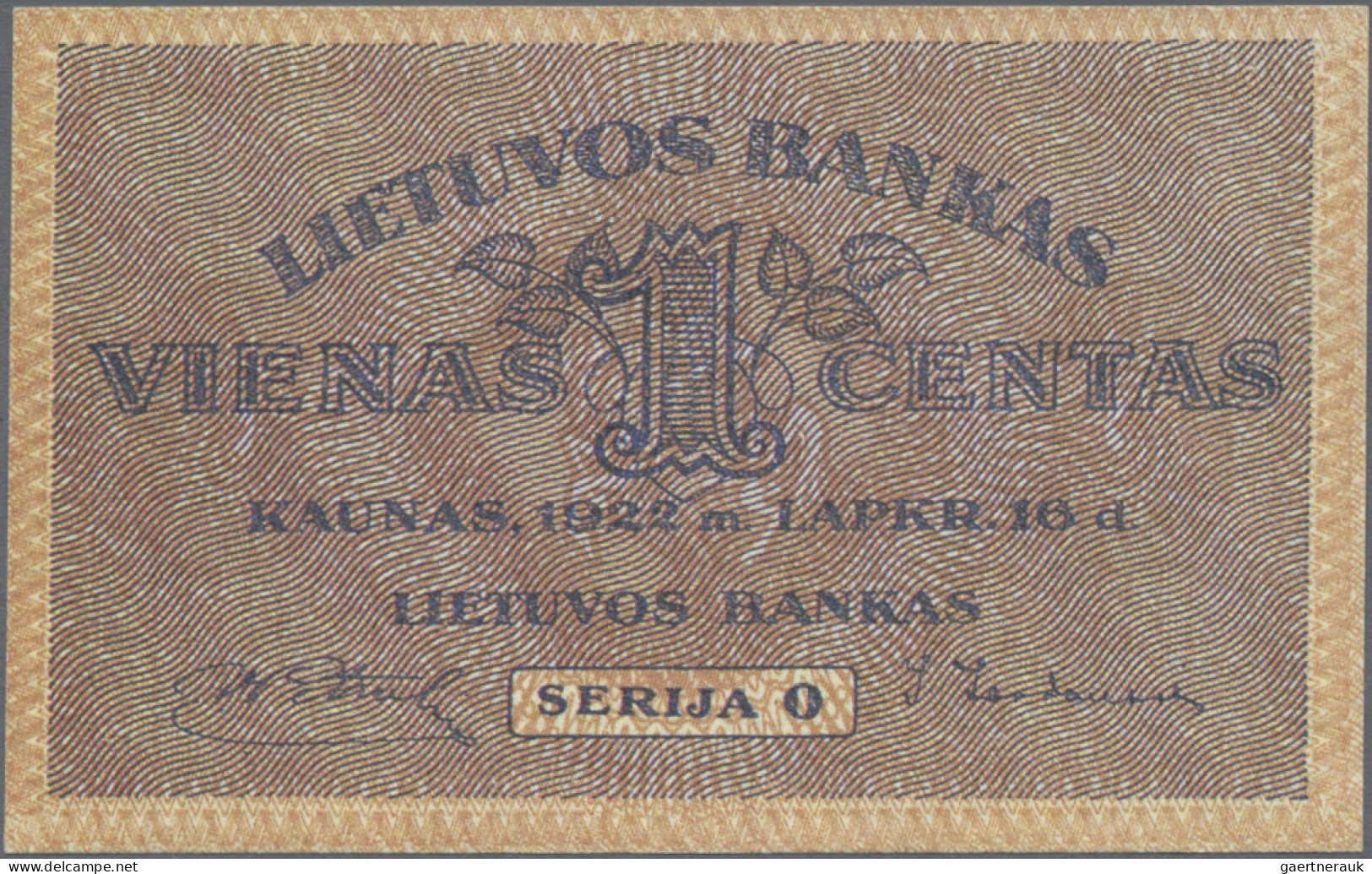 Lithuania: Lietuvos Bankas, Very Nice Set With 5 Banknotes, 1922 Series, With 1 - Lituania