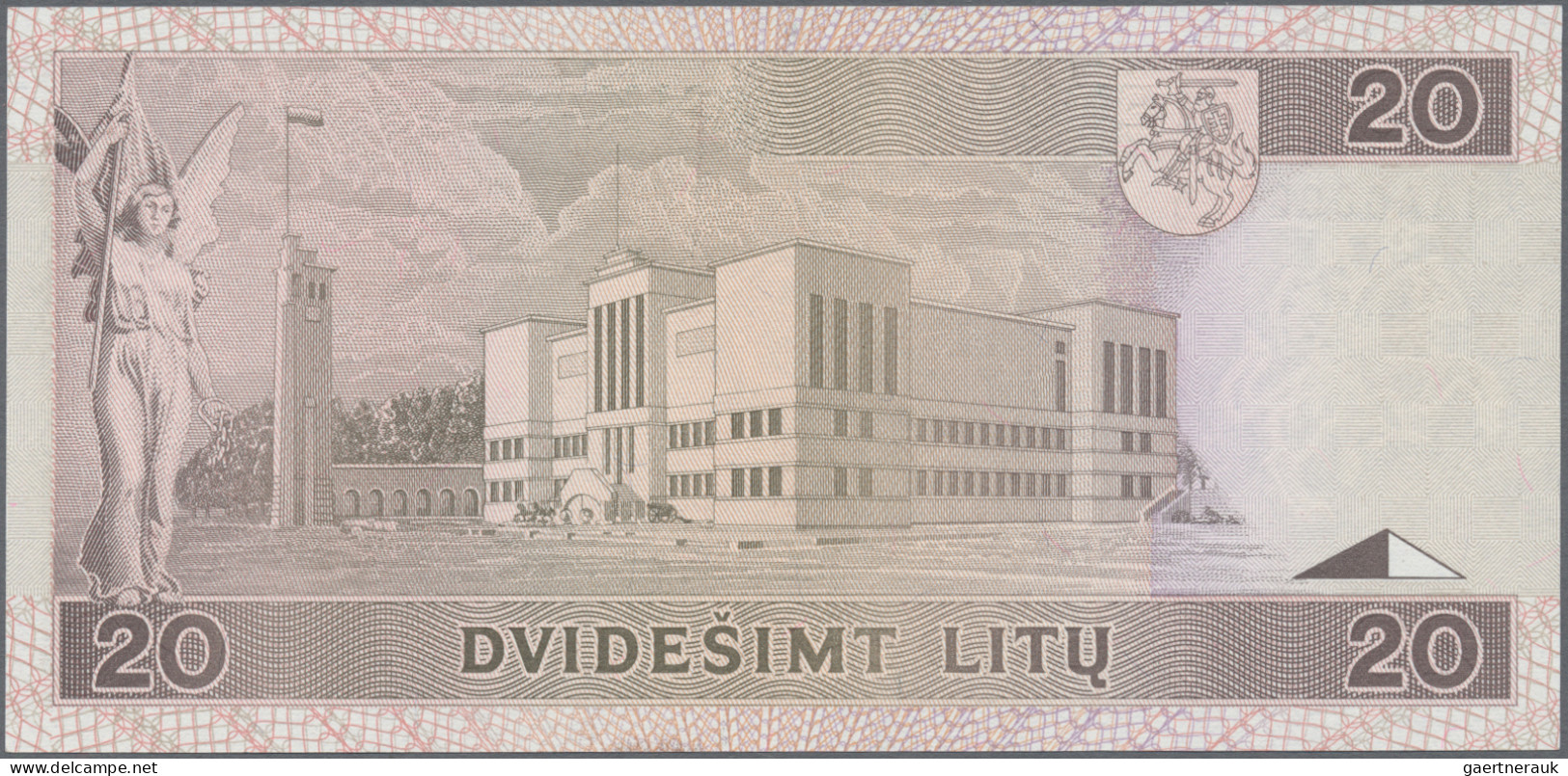 Lithuania: Lietuvos Bankas, Set With 5 Banknotes, Series 1993-1997, With 1, 2, 5 - Litouwen