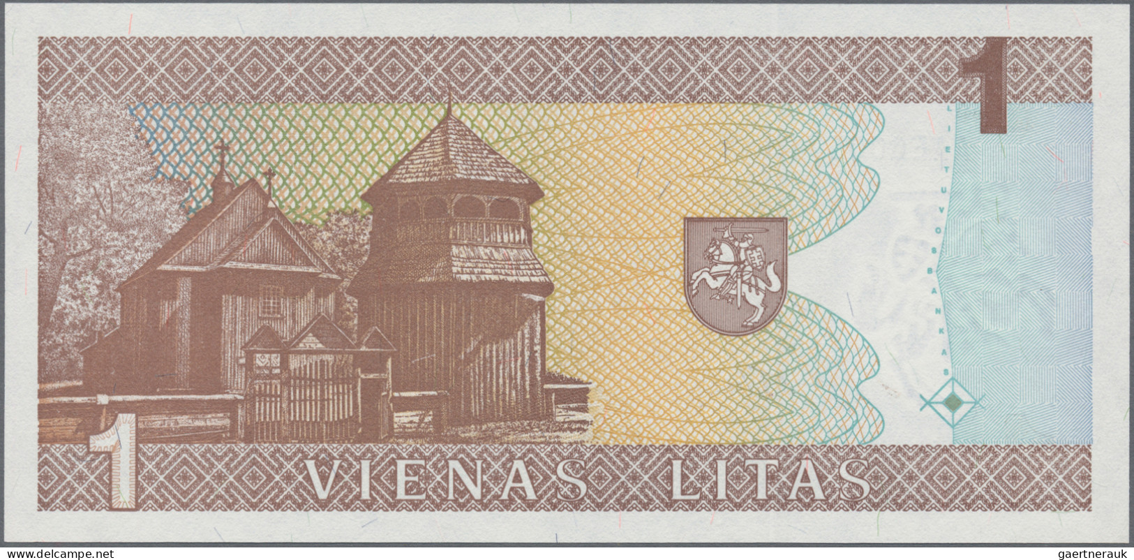 Lithuania: Lietuvos Bankas, set with 5 banknotes, series 1993-1997, with 1, 2, 5