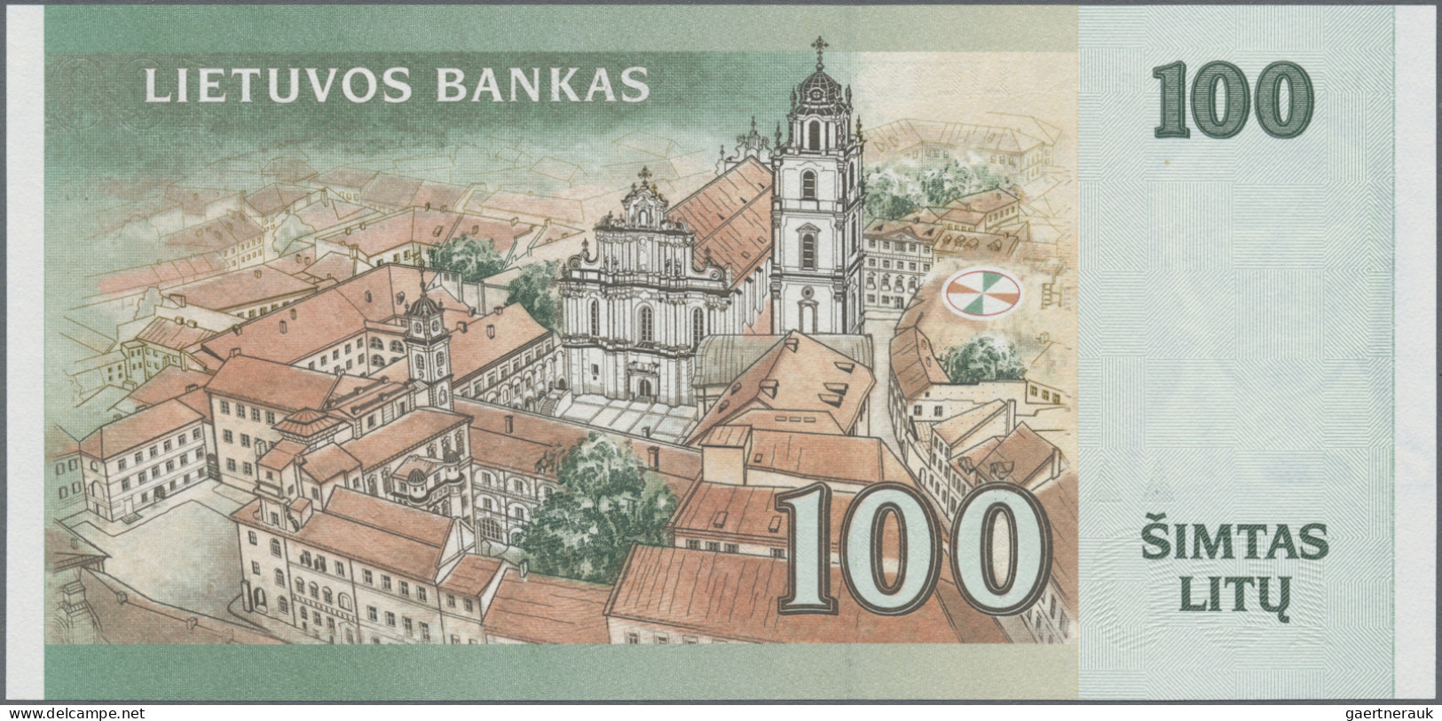 Lithuania: Lietuvos Bankas, 100 Litu 2000, P.62 With Low Serial # AB0000110 In U - Lituania