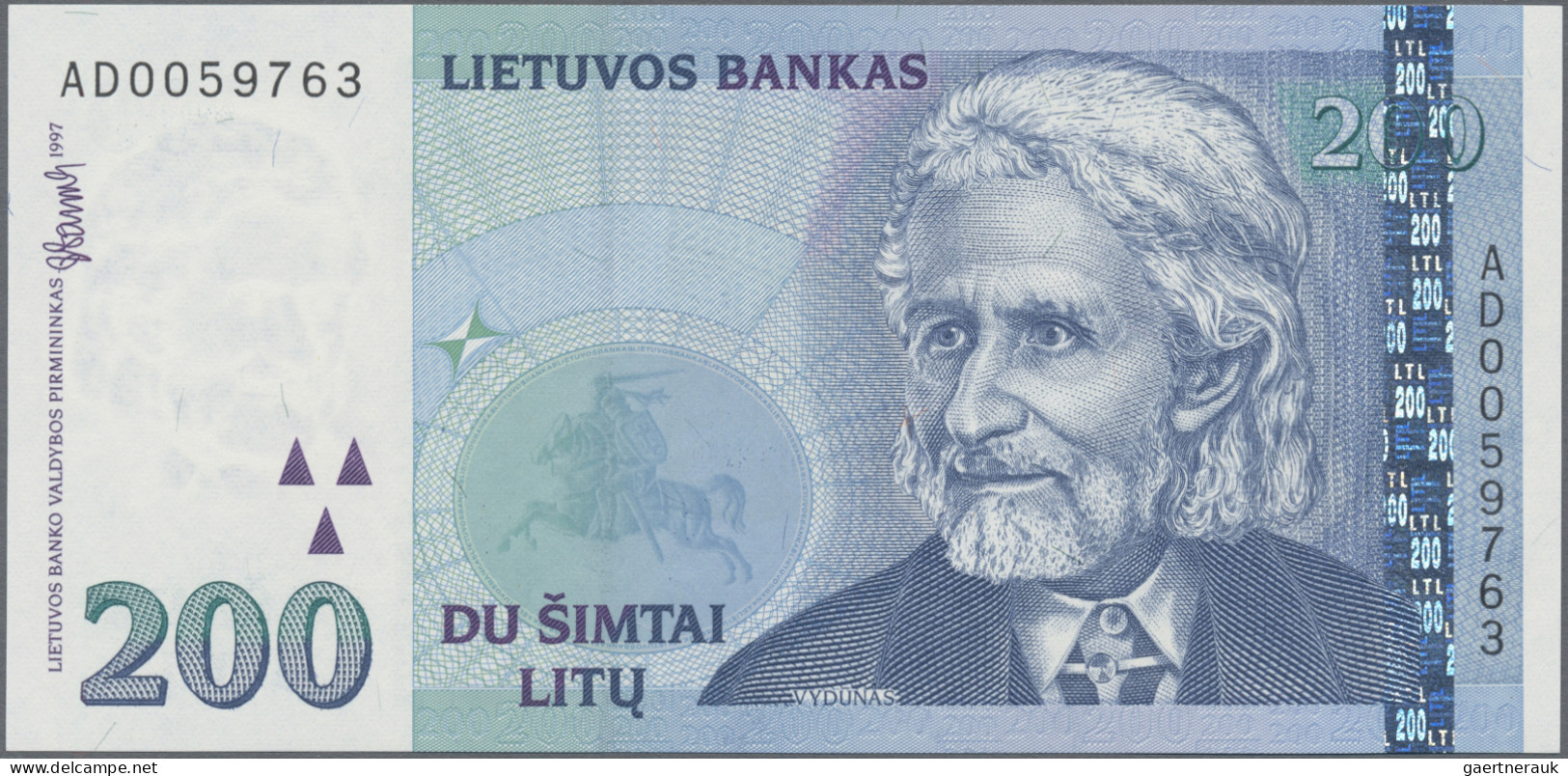 Lithuania: Lietuvos Bankas, 200 Litu 1997, P.63 In UNC Condition. - Litouwen