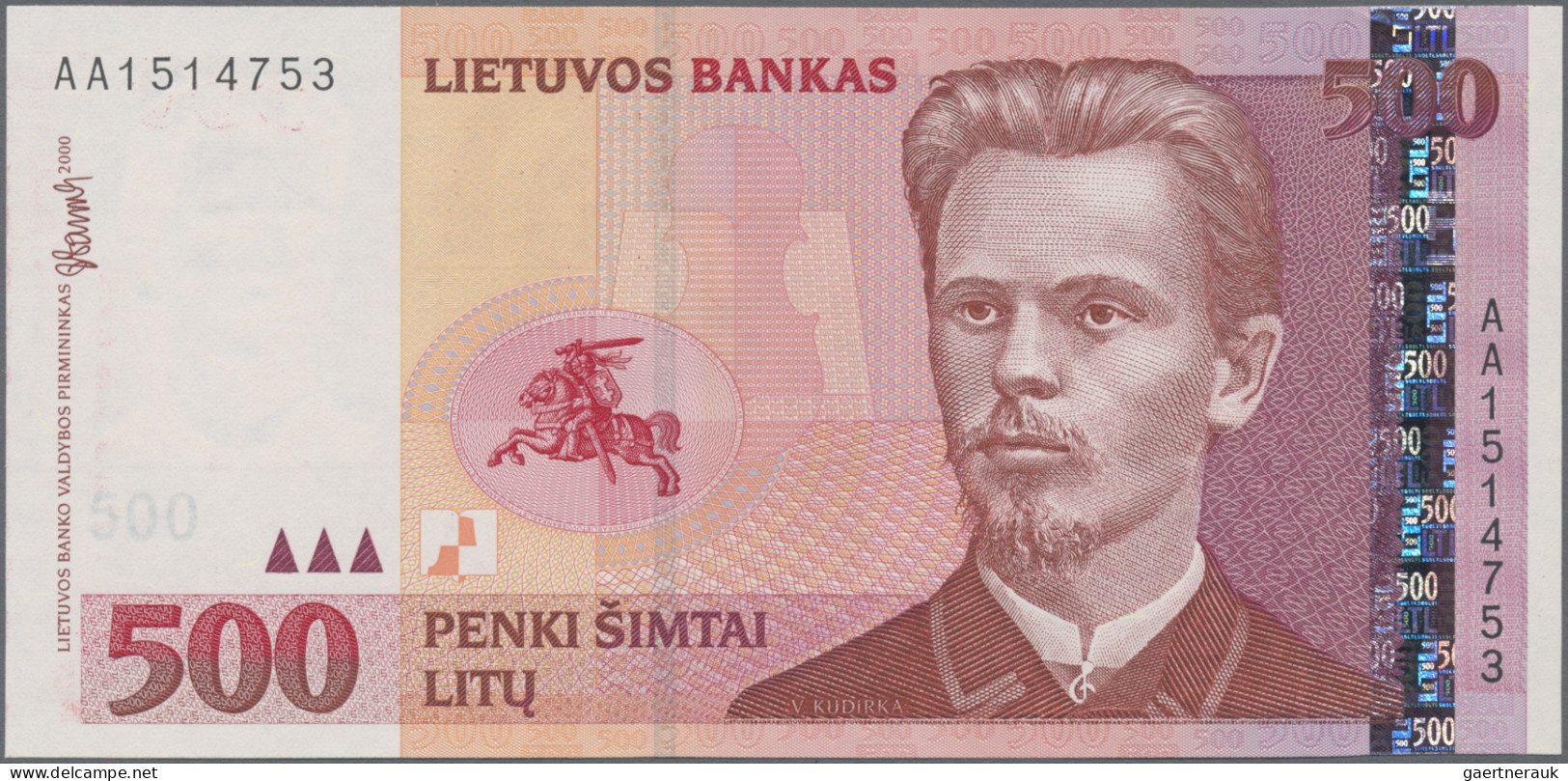 Lithuania: Lietuvos Bankas, 500 Litu 2000, P.64 In UNC Condition. - Litauen