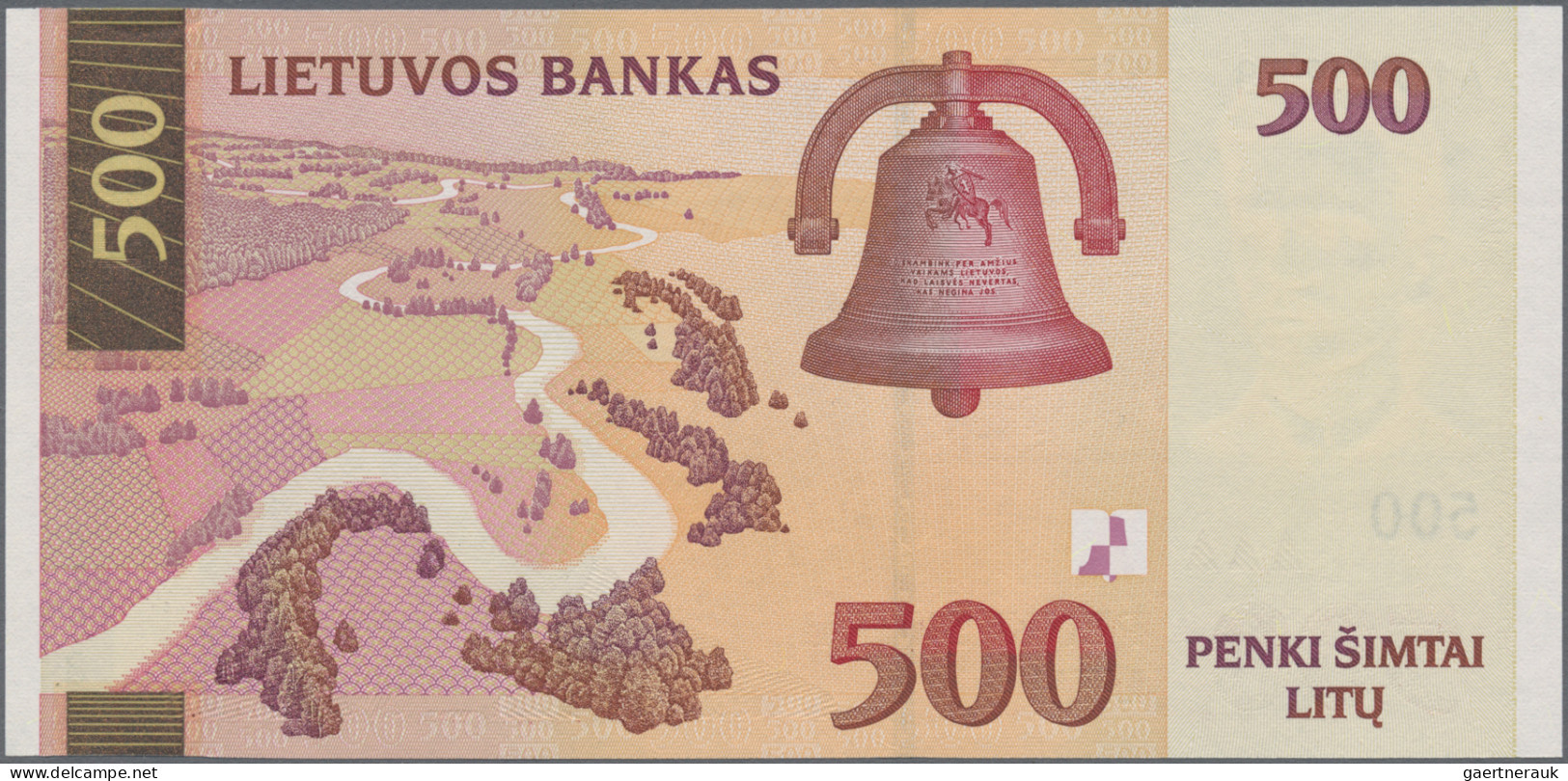 Lithuania: Lietuvos Bankas, 500 Litu 2000, P.64 In UNC Condition. - Litauen