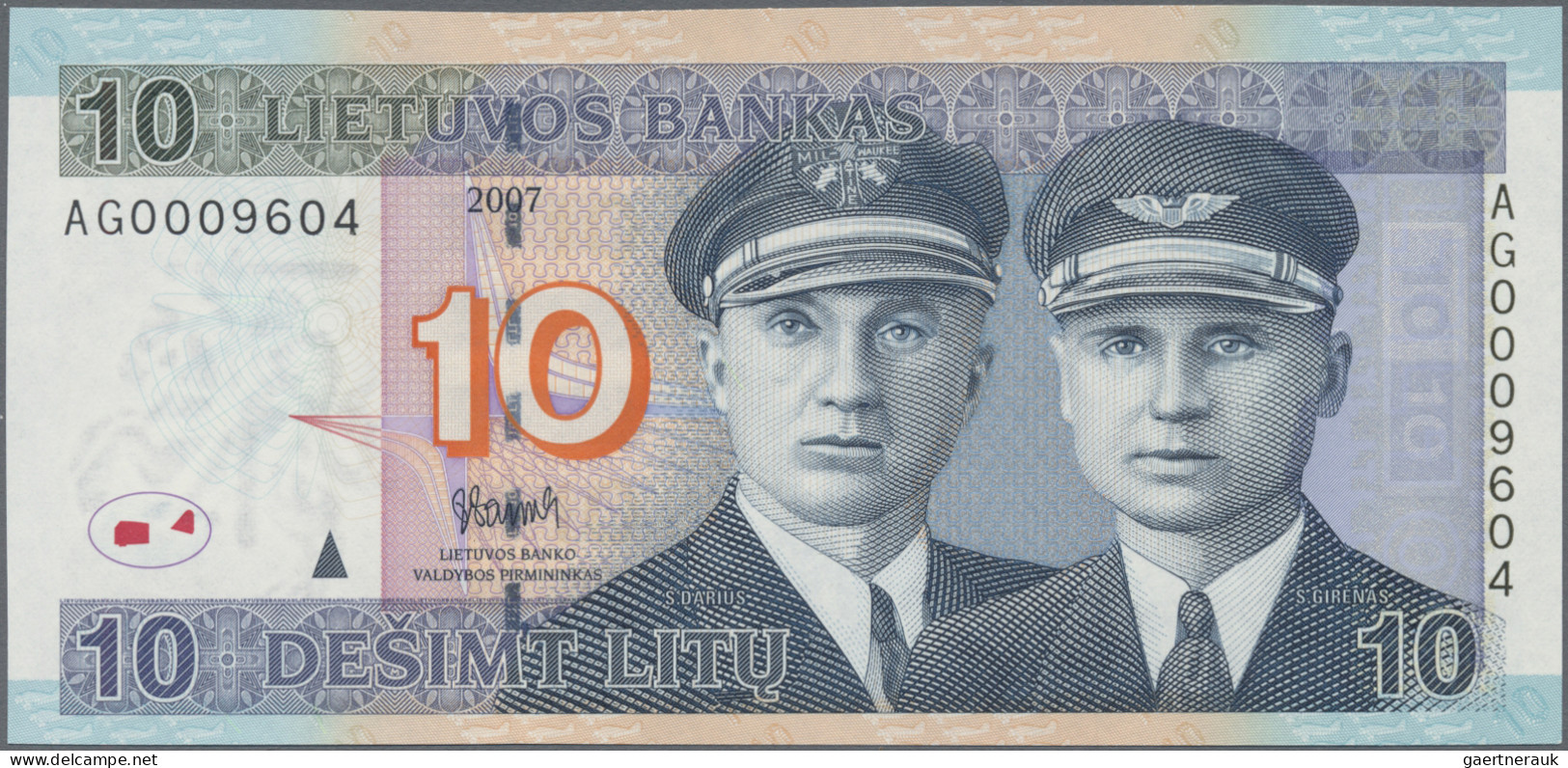 Lithuania: Lietuvos Bankas, Lot With 3 Banknotes, Comprising 10 Litu 2001 (P.65, - Lithuania