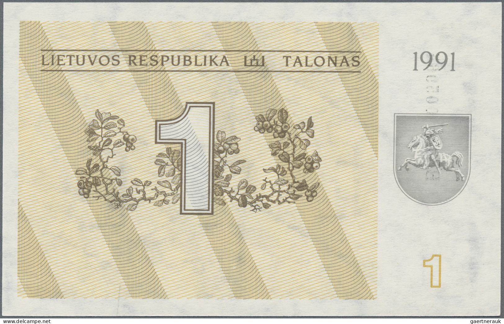 Lithuania: Lietuvos Respublika, Huge Lot With 20 Banknotes, Series 1991-1993, Wi - Lituania