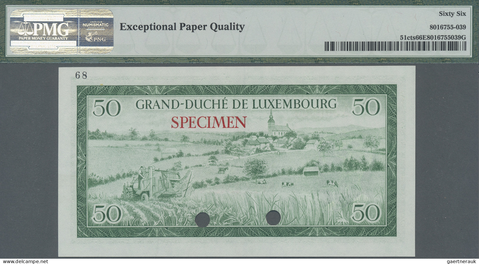 Luxembourg: Grand-Duché De Luxembourg, 50 Francs ND(1961) COLOUR TRIAL SPECIMEN, - Luxemburgo